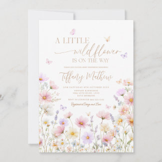 Invitación para baby shower "Una pequeña flor silv