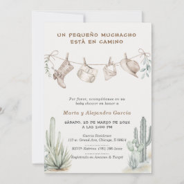 Invitación Para Baby Shower Vaquero Niño Personalizadas