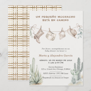 Invitación Para Baby Shower Vaquero Niño Personalizadas