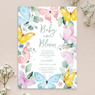 Invitación para Baby Shower Verde Menta de Bebé en