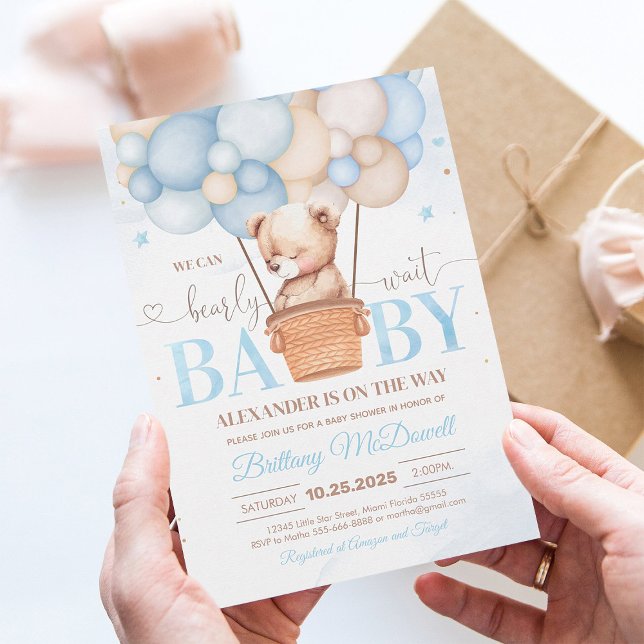 Invitación para Baby Shower 'We Can Bearly Wait Be (Subido por el creador)