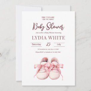 Invitación para baby shower Zapatillas de bebé, Ni