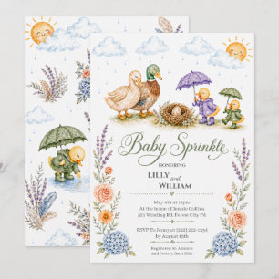 Invitación para Baby Sprinkle de dos hermanos de l