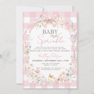 Invitación para Baby Sprinkle de Mariposa de Flor 