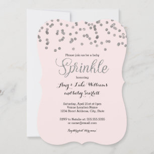 Invitación para Baby Sprinkle de niña con confeti