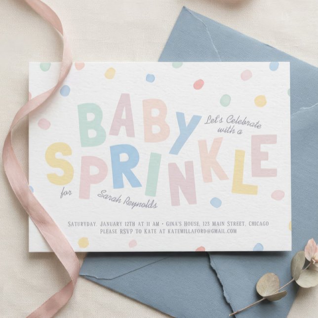 Invitación para Baby Sprinkle Pastel | Confeti (Subido por el creador)