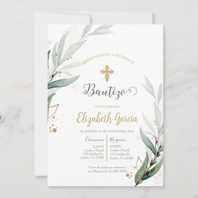 Invitación para bautismo (Anverso)