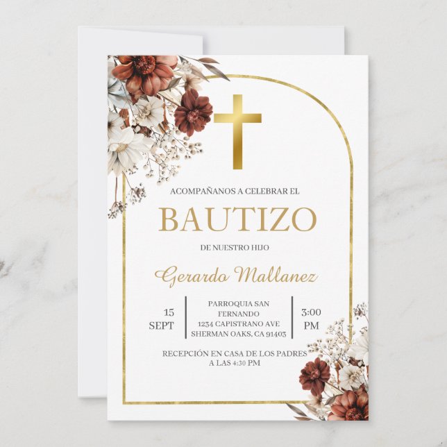 Invitación para bautismo  (Anverso)