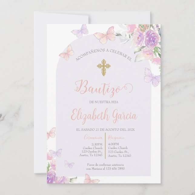 Invitación para bautismo (Anverso)