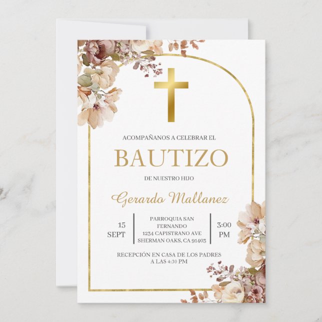 Invitación para bautismo (Anverso)