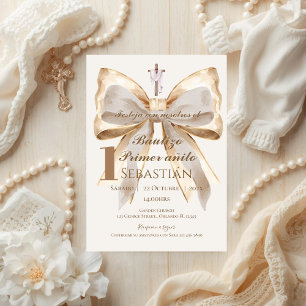 Invitación para Bautizo de Niño en Español Boho