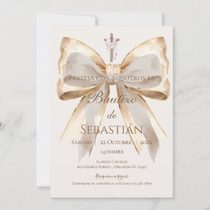 Invitación para Bautizo de Niño en Español Boho