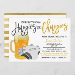 Invitación para bebé con ducha de hombre