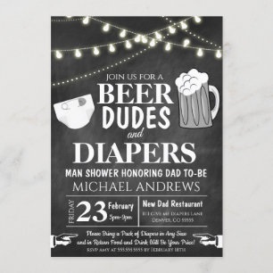 Invitación para bebé con ducha de hombre