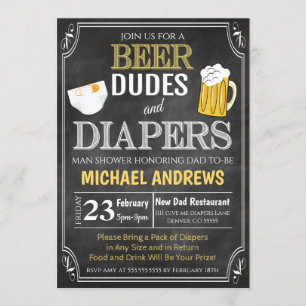 Invitación para bebé con ducha de hombre
