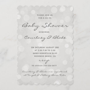 Invitación para bebé de co-Ed