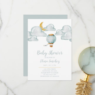 Invitación para bebés - Baby Shower azul suave