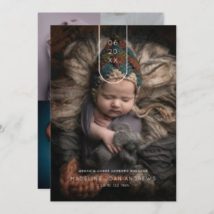 Invitación para bebés Fecha de Arco Moderno Multif