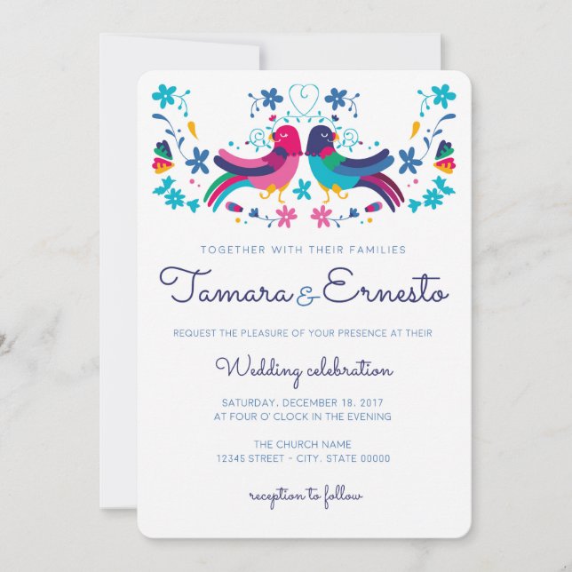 Invitación para boda mexicana (Anverso)