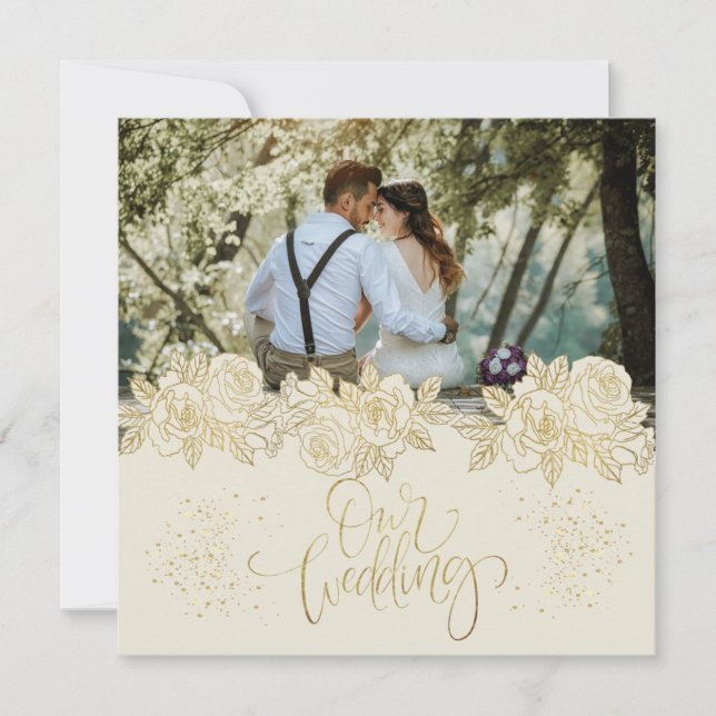 Invitación para boda personalizada con foto  (Anverso)