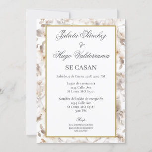 Invitación para boda ramo de flores