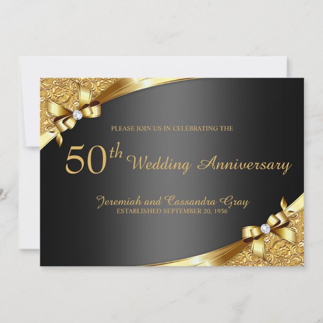 Invitación para Bodas de Oro, 50 Aniversario (Anverso)
