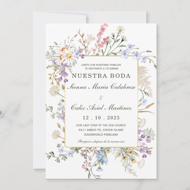 Invitación Para Bodas Rústicas En Español is already in Spani (Anverso)