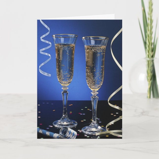 Invitación para brindar el Año Nuevo (Anverso)