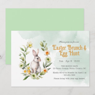 Invitación para Brunch de Pascua con Caza de Huevo