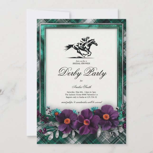 Invitación para Brunch de Regalo de Boda del Derby (Anverso)