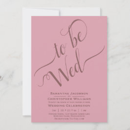 Invitación Para Casarse Elegante Caligrafía Rosa Polvoriento