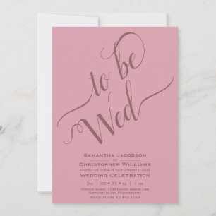 Invitación Para Casarse Elegante Caligrafía Rosa Polvoriento