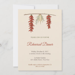 Invitación para Cena de Ensayo Boho Chile Ristra