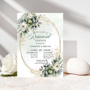 Invitación para cena de ensayo con acuarela verde