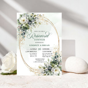 Invitación para Cena de Ensayo de Acuarela Verde D