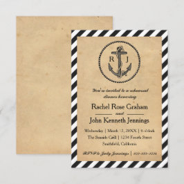 Invitación para Cena de Ensayo de Boda Ancla Náuti