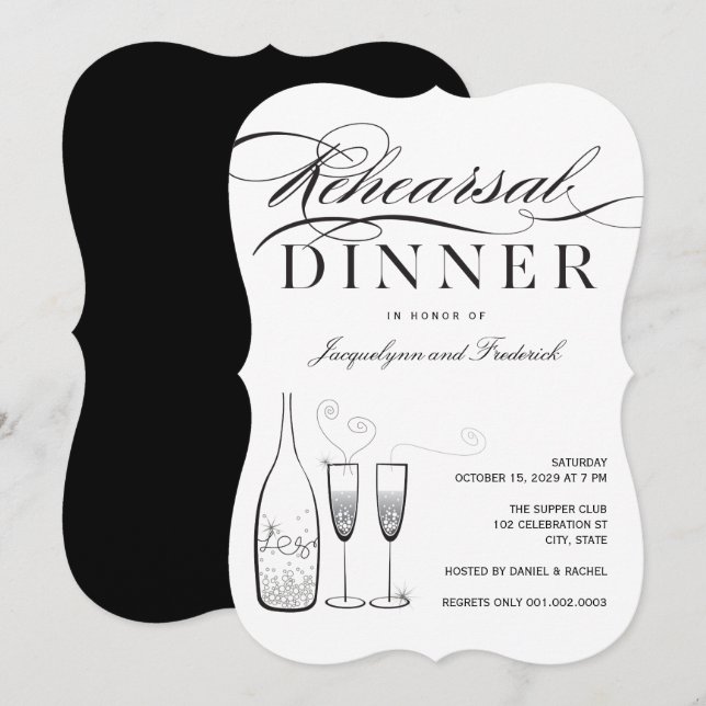 Invitación para Cena de Ensayo de Champagne de Pla (Anverso / Reverso)