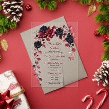 invitación para cena de ensayo floral BORGOÑA Y NE