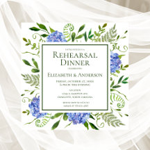 Invitación para Cena de Ensayo Floral de Hortensia