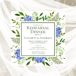 Invitación para Cena de Ensayo Floral de Hortensia