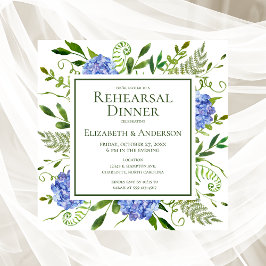Invitación para Cena de Ensayo Floral de Hortensia