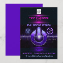Invitación para concierto de música y baile de DJ