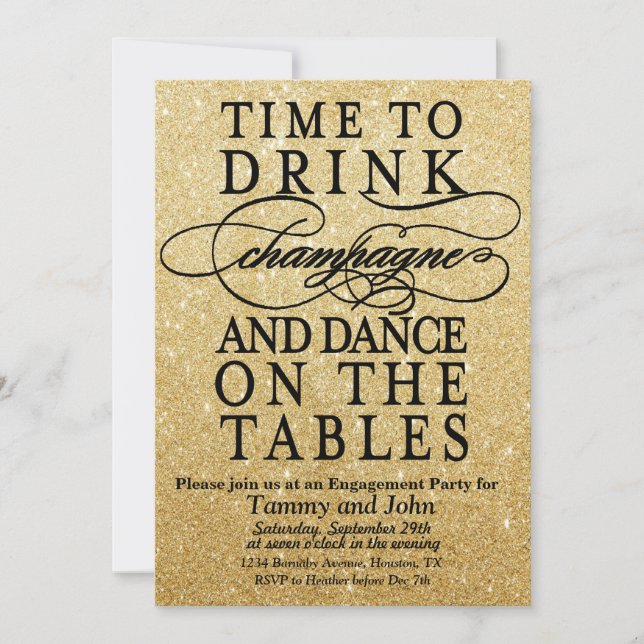 Invitación para CUALQUIER EVENTO - Hora de Beber C (Anverso)