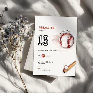 Invitación para cumpleaños 13 de béisbol Fiesta de