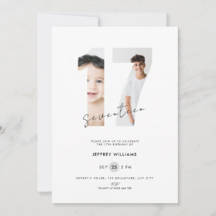 Invitación para Cumpleaños 17 para Chicos con Foto