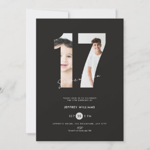 Invitación para Cumpleaños 17 para Chicos con Foto