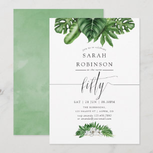 Invitación para Cumpleaños 50 Tropical con Vegetac