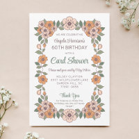 Invitación para Cumpleaños 60 con lluvia de tarjet