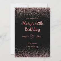 Invitación para cumpleaños 60 - Confeti Brillante