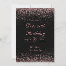 Invitación para cumpleaños 70 - Confeti Brillante
